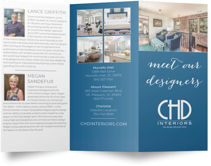 3D Top side view of the CHD Designers trifold