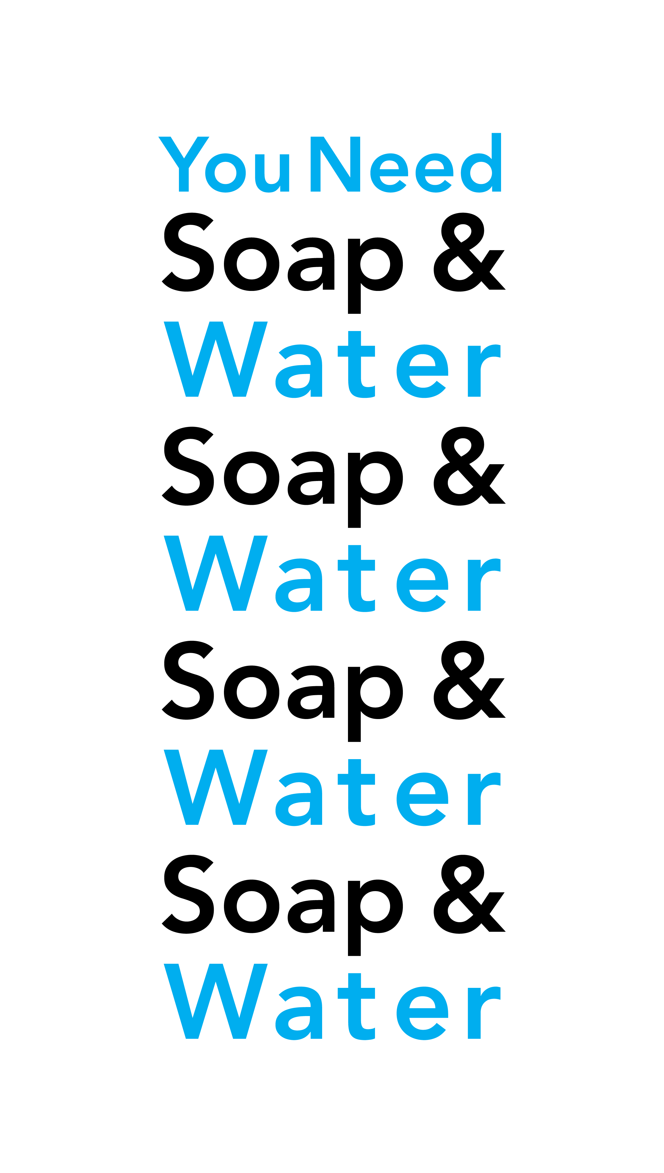 You Need Soap & Water Soap & Water Soap & Water Soap & Water