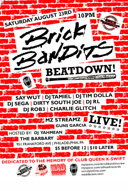 Brick Bandits Beatdown flyer August 2010